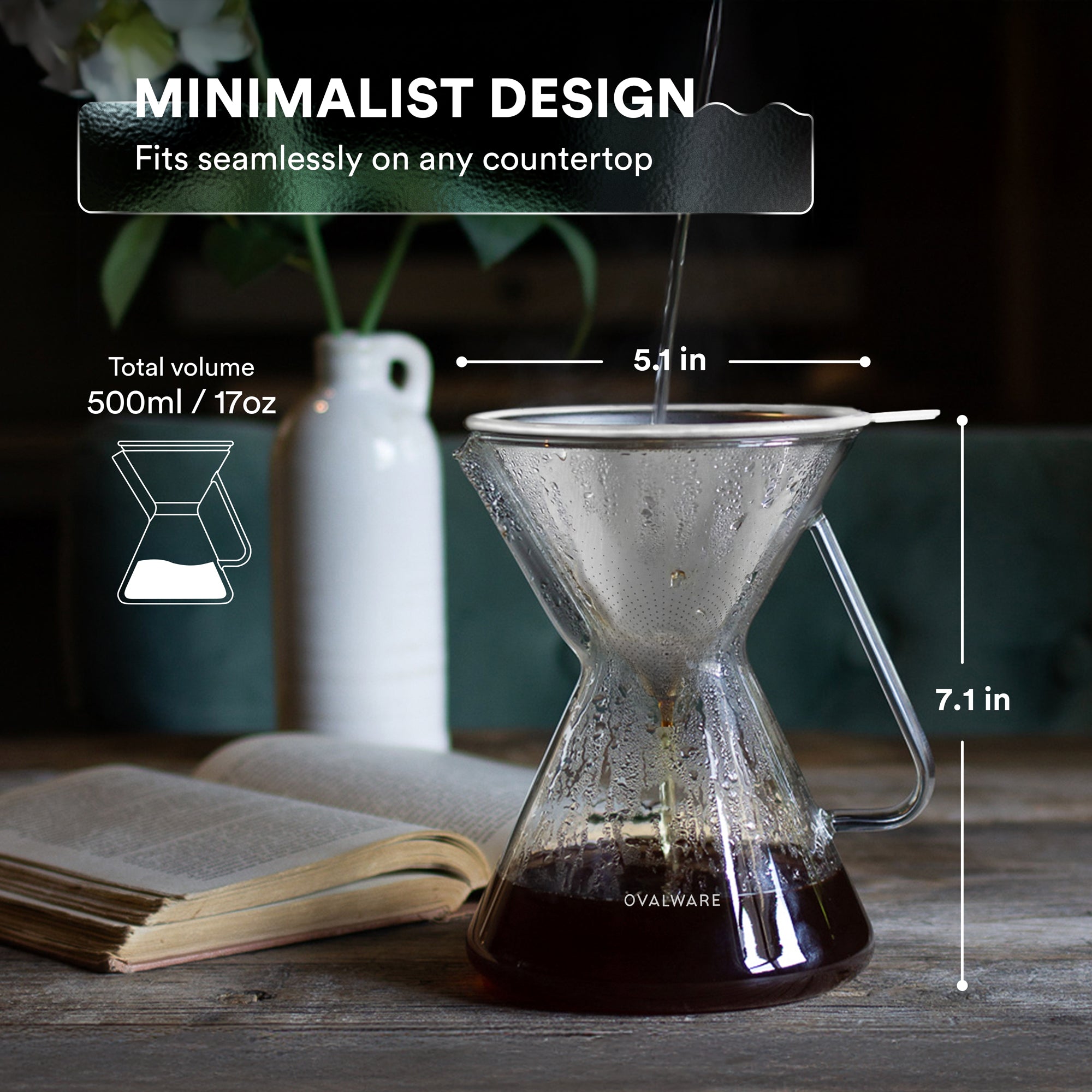 Pour Over Coffee Maker with Filter