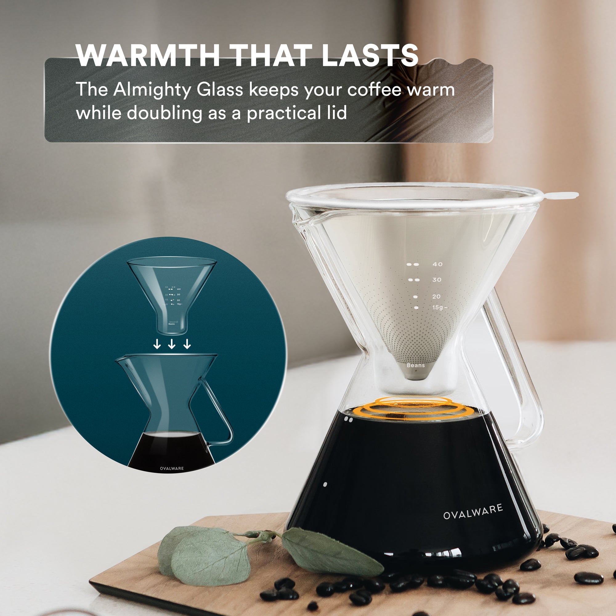 Pour Over Coffee Maker with Filter