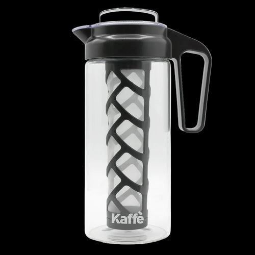 Black and clear Kaffe coffee maker on a white background